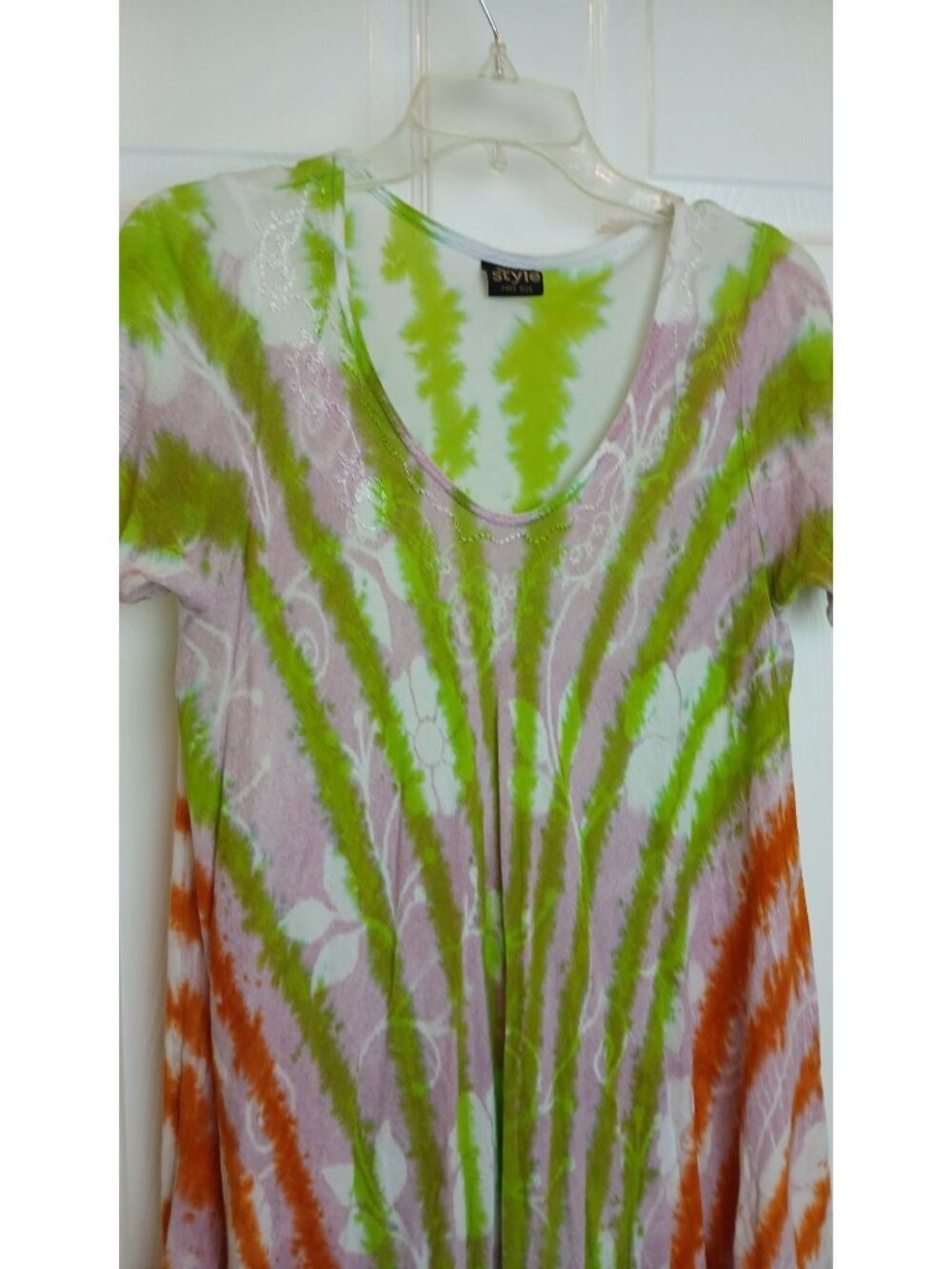 Style Free Size Tie Dye Dress Rayon Made in India Boho Casual Summer Beach #B2 - Picture 3 of 6